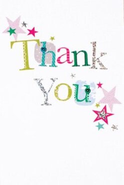 Capturing the lighthearted charm that runs through Harrow on the Hill, this thank you card is a visual symphony of jubilation and gratitude. The front is graced with 'Thank You' in large, individually crafted letters-each one a burst of spirited hue: vibrant apple green, bright cerise, cool ocean blue. Some letters are adorned in silver glitter, their surfaces catching the ambient light as though reflecting the shimmer of shopfronts on Roxborough Park. Others feature polka dots or whimsical stitched lines, echoing the feel of artisan details found in the local markets. Star-shaped motifs in pops of magenta, turquoise, and glinting gold drift around the greeting like a celebratory shower, conjuring the spontaneity of a well-timed surprise. The background's crisp white lends a sense of purity and space, letting colours pop and patterns delight the eye. Imagine this card nestled beside a radiant seasonal bouquet-the ideal finishing touch for delivering sincere thanks, whether for a thoughtful gesture or a shared moment in one of our hillside gardens. Thoughtfully designed and unmistakably heartfelt, this thank you card reflects the creative energy and warmth characteristic of the Harrow on the Hill community.