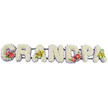 Laid out in a long, unbroken line across a white background, this bespoke funeral flower tribute spells "GRANDPA" in large, block-style capital letters that immediately draw the eye. Each letter is dressed with a dense covering of white chrysanthemums, the tightly packed blooms creating a plush, cushion-like effect, as if the flowers have been woven together to cradle the name with care. Their crisp white petals suggest purity and peace, while the gently domed tops of the letters catch the light softly, adding depth and dimension. Along the base of each character, a band of light lavender ribbon offers a delicate edge of colour. This subtle lilac trim frames the flowers neatly and brings a quiet, almost whisper-soft contrast that helps each letter stand out, whether the tribute is placed in a Harrow on the Hill chapel or by a graveside nearby. Supporting bars in deep green connect the letters from behind, giving strength and continuity to the design. Vibrant accent clusters punctuate the tribute at four points. On the 'G' and the central 'D', rich red anthuriums with their heart-shaped, glossy petals and bright yellow spadices are nestled into glossy foliage, their bold hue symbolising strong, enduring love. The first and last 'A' are graced with sprays of yellow-green orchids, their exotic petals opening gracefully among fresh green leaves. These softer tones lend a touch of refinement and hope. Thoughtfully arranged by a skilled local florist, this "GRANDPA" tribute feels like a tender gesture of thanks and remembrance for a beloved grandfather from a family in Harrow on the Hill.